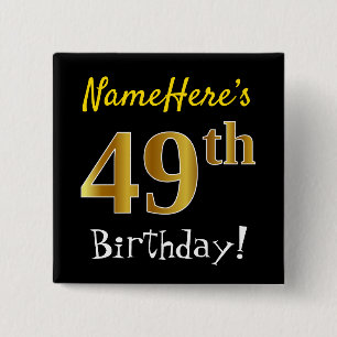 Badge Carré 5 Cm Noircissez, anniversaire d'or de Faux le