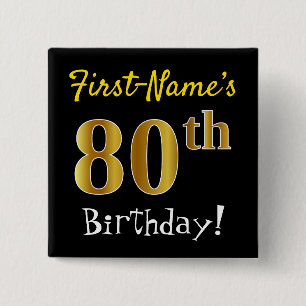 Badge Carré 5 Cm Noircissez, anniversaire d'or de Faux le
