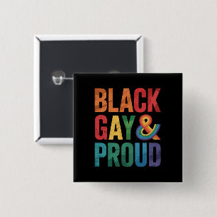 Badge Carré 5 Cm Noirs gays et fiers LGBTQ Noirs queers