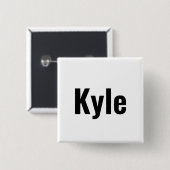 Badge Carré 5 Cm Nom de Kyle Mens, (Devant & derrière)