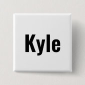 Badge Carré 5 Cm Nom de Kyle Mens, (Devant)