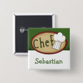 Badge Carré 5 Cm Nom du chef (Devant & derrière)
