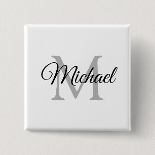 Badge Carré 5 Cm Nom du monogramme Carré de Modèle personnalisé bla