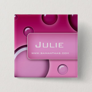 Badge Carré 5 Cm Nom du Spa du salon Bouton Bouton Broch Bubbles ro