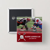 Badge Carré 5 Cm Nom fait sur commande de joueur d'équipe de (Devant & derrière)