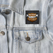 Badge Carré 5 Cm Nom personnalisé Handyman Fix-It (En situation)