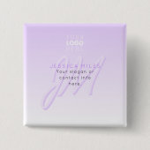 Badge Carré 5 Cm Nom professionnel et Modèle Slogan | Violet clair (Devant)