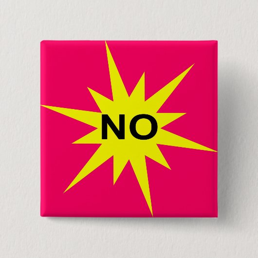 Badge Carré 5 Cm Non (Devant)