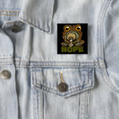 Badge Carré 5 Cm Non ! Grumpy Toad (En situation)