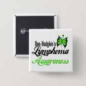 Badge Carré 5 Cm Non Hodgkins Lymphoma Awareness Butterfly (Devant & derrière)