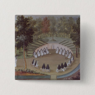 Badge Carré 5 Cm Nonnes se réunissant dans la solitude