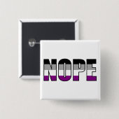 Badge Carré 5 Cm Nope Asexuel Pride drapeau Ace Pride (Devant & derrière)