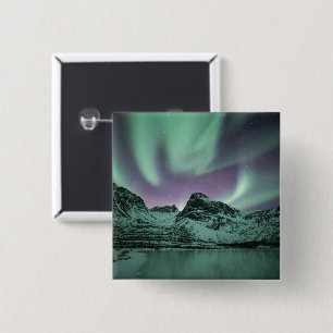 Badge Carré 5 Cm Northern Lights Nature Photo