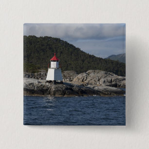 Badge Carré 5 Cm Norvège, Stavanger. Vues le long du Lysefjord.