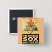 Badge Carré 5 Cm Nos garçons ont besoin de Sox (Devant & derrière)