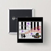 Badge Carré 5 Cm Nostalgie du sock Hop (Devant & derrière)