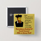 Badge Carré 5 Cm Nostradamus l'a prévu ! (Devant & derrière)