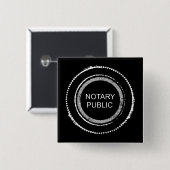 Badge Carré 5 Cm Notaire Public Perturbé Sceau Rond (Devant & derrière)