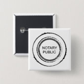 Badge Carré 5 Cm Notaire Public Perturbé Sceau Rond (Devant & derrière)