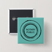 Badge Carré 5 Cm Notaire Public Perturbé Sceau Rond (Devant & derrière)