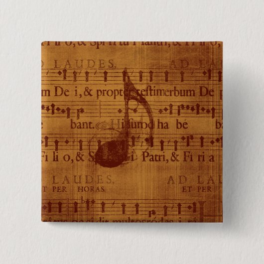 Badge Carré 5 Cm Note musicale (Devant)