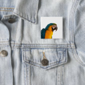 Badge Carré 5 Cm Notes post-it de perroquet (En situation)