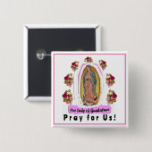 Badge Carré 5 Cm Notre-Dame de Guadalupe (Devant & derrière)