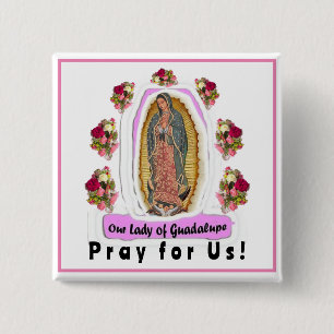Badge Carré 5 Cm Notre-Dame de Guadalupe