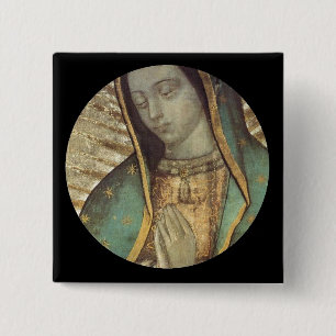 BADGE CARRÉ 5 CM NOTRE DAME DE GUADALUPE