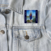 Badge Carré 5 Cm NOTRE DAME DE LA LUMIÈRE Vierge de l'Immaculée Con (En situation)