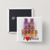 Badge Carré 5 Cm Notre Dame de Paris (Devant & derrière)