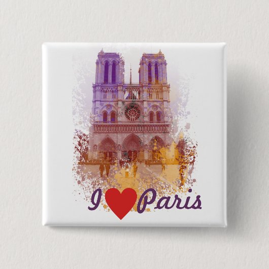 Badge Carré 5 Cm Notre Dame de Paris (Devant)