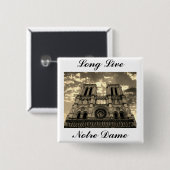 Badge Carré 5 Cm Notre Dame Paris France Cathédrale Vive (Devant & derrière)