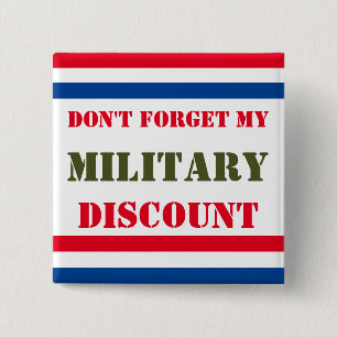 BADGE CARRÉ 5 CM N'OUBLIE PAS MA RÉDUCTION MILITAIRE