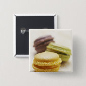 Badge Carré 5 Cm Nourriture, Vaisselle, Dessert, Cookie, Français, (Devant & derrière)