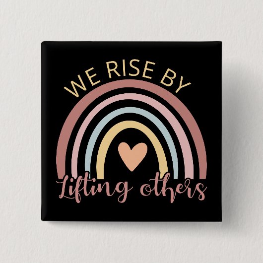 Badge Carré 5 Cm Nous Augmentons En Levant Les Autres II (Devant)