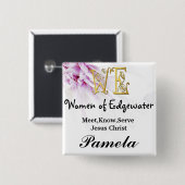 Badge Carré 5 Cm NOUS femmes d'Edgewater (Devant & derrière)