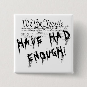 Badge Carré 5 Cm Nous, le peuple !!. Bouton de contestation politiq