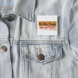 Badge Carré 5 Cm Nous, Le Peuple, En Avons Assez