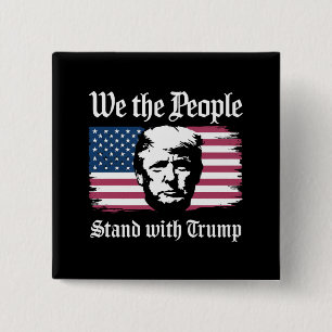 Badge Carré 5 Cm Nous, le peuple, soutenons Donald Trump, soutien 2