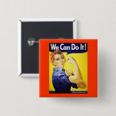 Badge Carré 5 Cm Nous pouvons le faire ! (Devant & derrière)