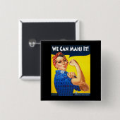BADGE CARRÉ 5 CM NOUS POUVONS MAHJ IL ! PIN (Devant & derrière)