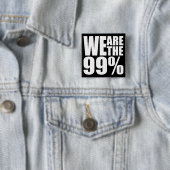 Badge Carré 5 Cm Nous sommes le bouton de 99% (En situation)