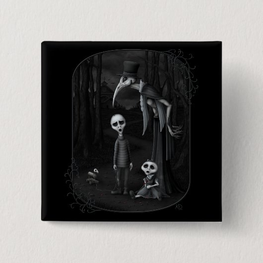 Badge Carré 5 Cm Nous tous tombons vers le bas (Devant)