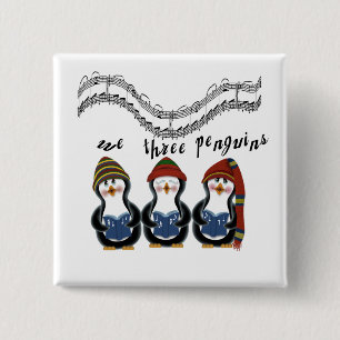 Badge Carré 5 Cm Nous trois pingouins T-shirts et cadeaux de vacanc