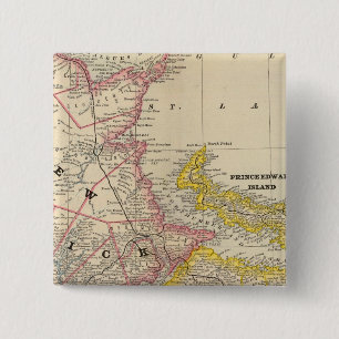 Badge Carré 5 Cm Nouveau-Brunswick, Nouvelle-Écosse