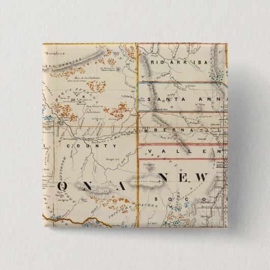 Badge Carré 5 Cm Nouveau-Mexique, Arizona (Devant)