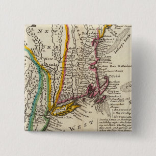 Badge Carré 5 Cm Nouvelle-Angleterre, New York, New Jersey et Penns