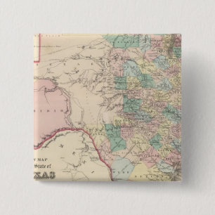 Badge Carré 5 Cm Nouvelle carte de l'état du Texas