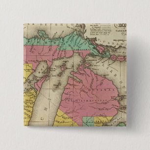 Badge Carré 5 Cm Nouvelle Carte Du Michigan